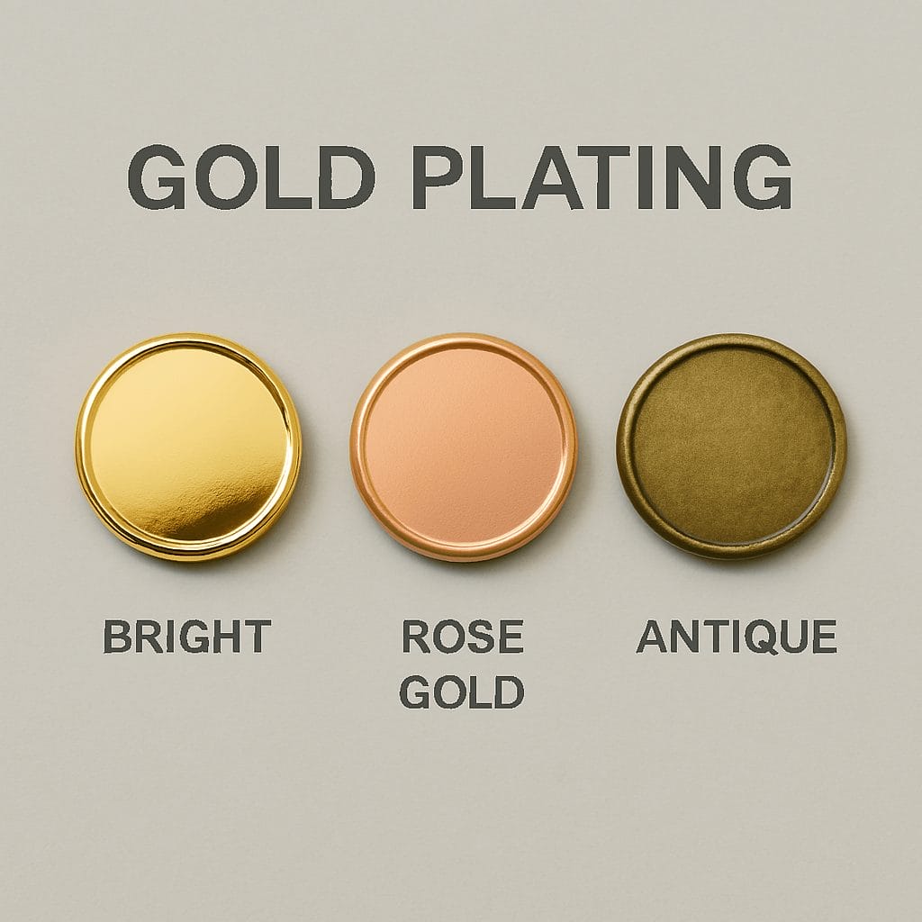 shiny antique and rose gold plating options