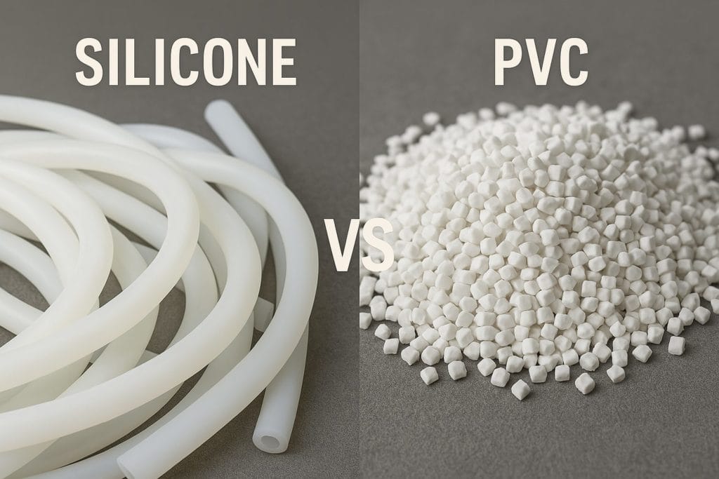 pvc vs silicone infograph of raw materials