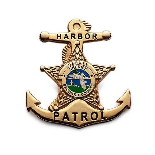Gold harbor patrol pin for police department