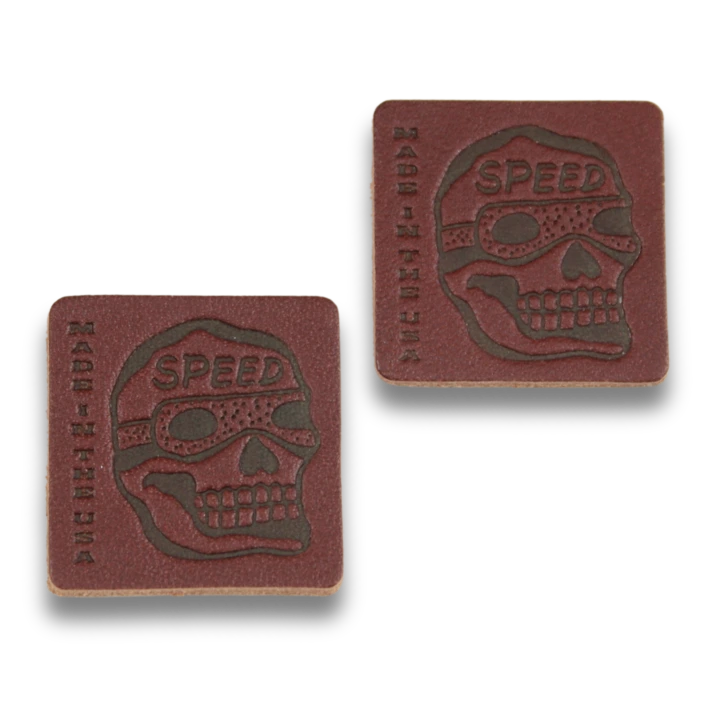 two leather patches